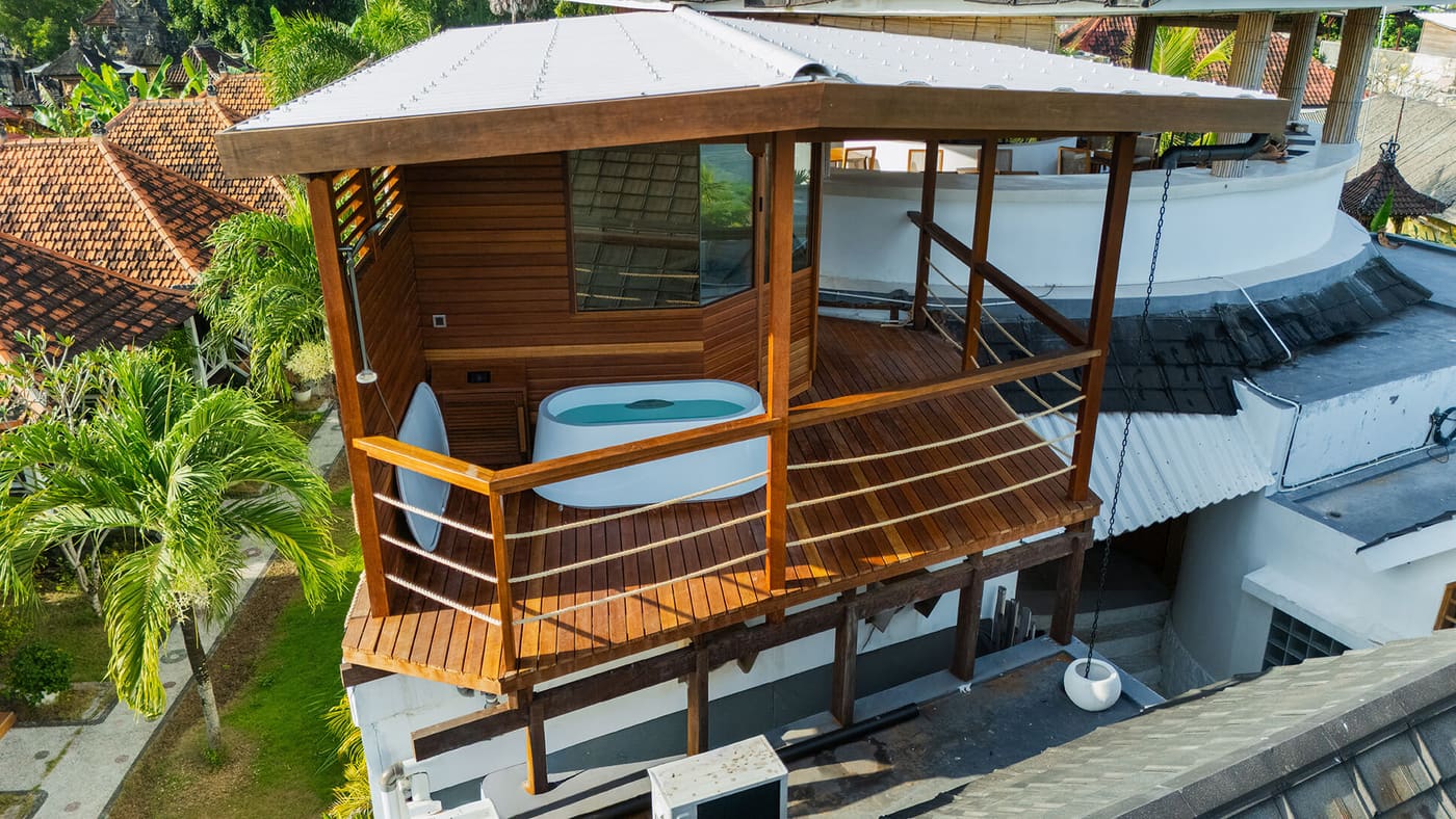 Sauna interior at Segara Seaside Resort, Nusa Ceningan